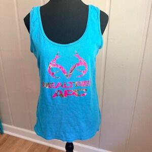 Realtree APC blue camo graphic tank top y2k